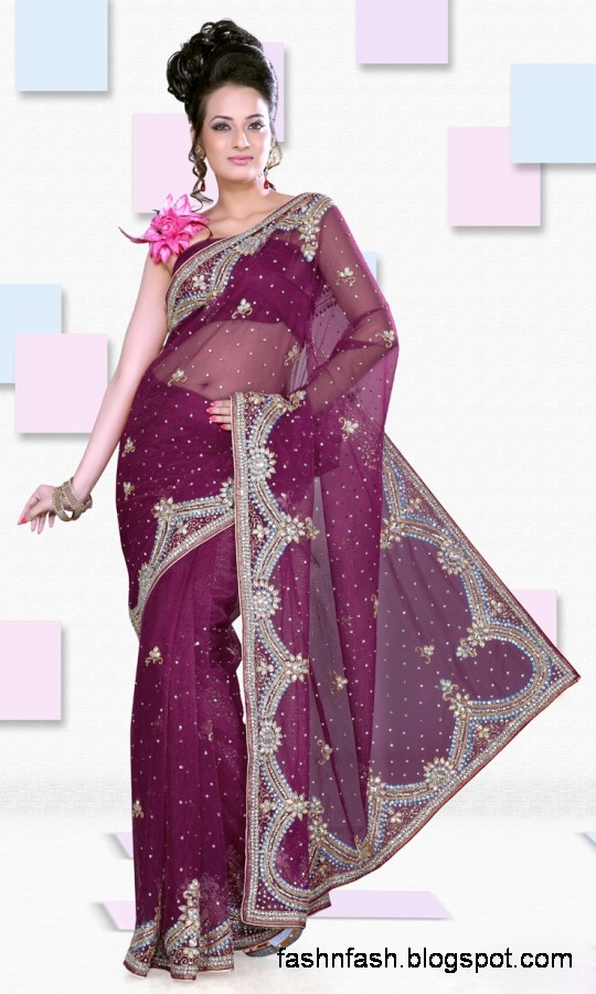 Bridal-Wedding-Saree-Dress-Designs-Indian-Pakistani-Fancy-Bridal-Wedding-Party-Wear-Saree-Collection-4