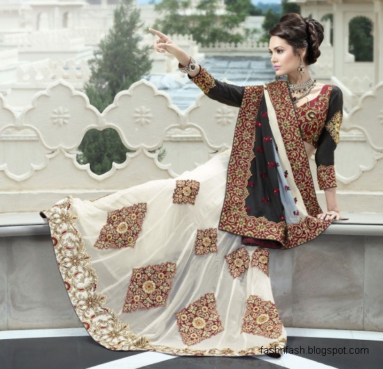 Bridal-Wedding-Saree-Dress-Designs-Indian-Pakistani-Fancy-Bridal-Wedding-Party-Wear-Saree-Collection-