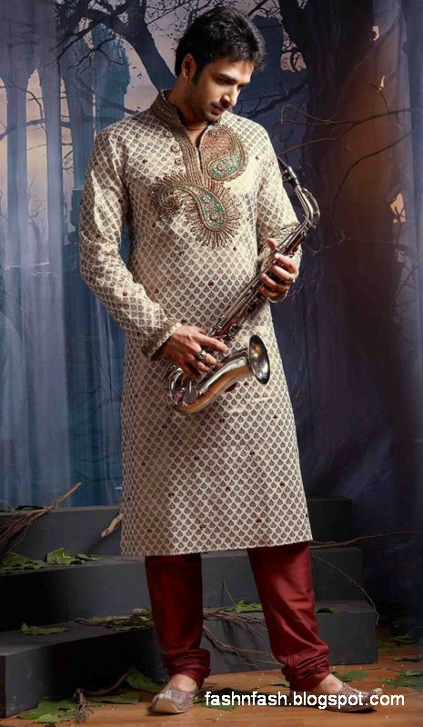 Kurtas Designs-Men-Male New Latest Silk-Cotton Kurta Style Design Collection5