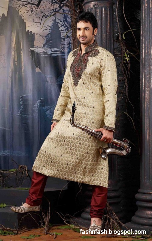 Kurtas Designs-Men-Male New Latest Silk-Cotton Kurta Style Design Collection6