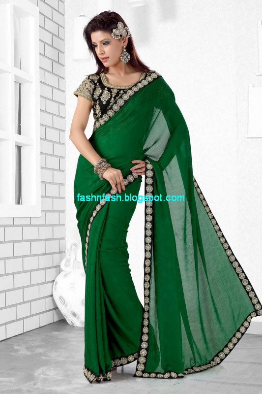 Saree-Designs-Lehanga-Choli-Style-Embroidered-Bridal-Party-Wear-Sari-New-Fashion-Clothes-7