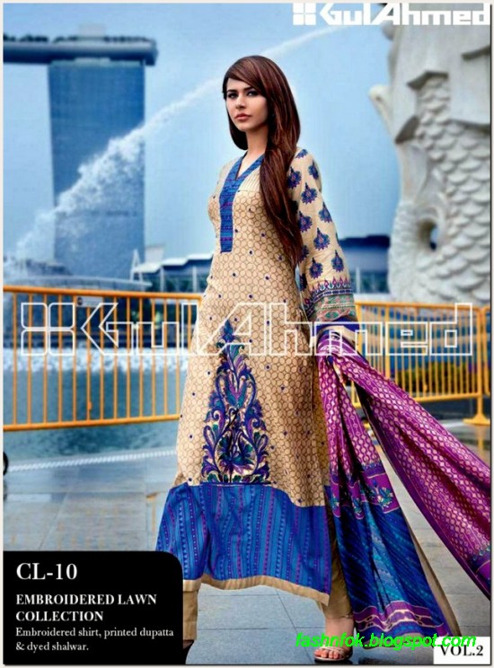 Gul-Ahmed-Lawn-Vol-2-Spring-Summer-New-Fashionabe-Clothes-Dress-Designs-Collection-2013-1