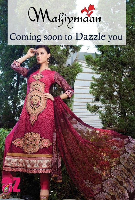 Mahiymaan-Lawn-Collection-2013-By-Al-Zohaib-Textiles-New-Latest-Fashionable-Clothes-
