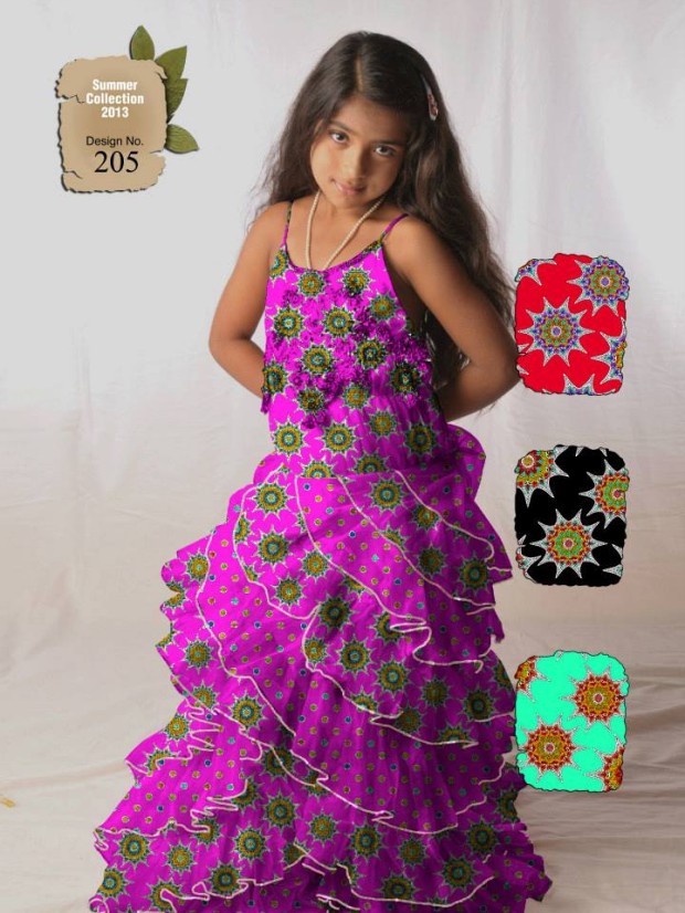 Kids-Childrens-Summer-Casual-Party-Wear-Dresses-Collection-2013-By-Al-Hamra-Fabric-