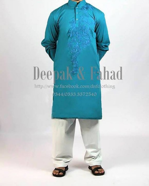 Mens-Boy-New-Summer-Eid-Dress-Kurta-Kamiz-Salwar-Pajama-2013-by-Deepak-Fahad-9