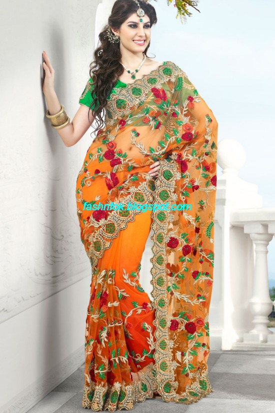 Indian-Brides-Bridal-Wedding-Fancy-Embroidered-Saree-Design-New-Fashion-Hot-Sari-Dress-12