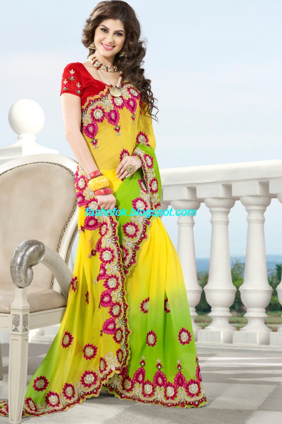 Indian-Brides-Bridal-Wedding-Fancy-Embroidered-Saree-Design-New-Fashion-Hot-Sari-Dress-8