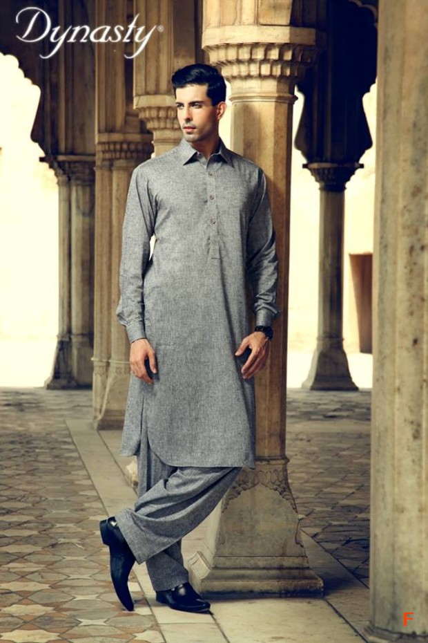 Mens-Wear-Cotton-Embroidered-Kurta-Pajama-By-Dynasty-Fabrics-New-Fall-Collection-2013-14-5