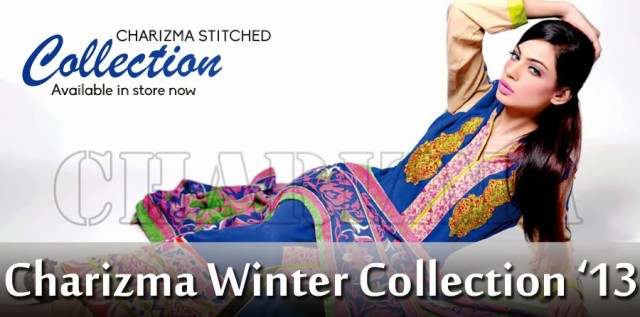 Beautiful-Girls-Wear-Stich-Embroidered-Clothes-New-Fashion-by-Charizma-Winter-Dress-2013-14-