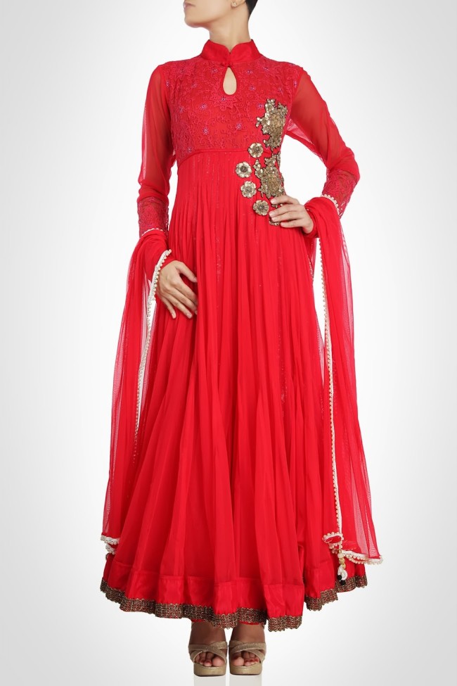 Anarkali-Gorgeous-Bridal- Wedding-Ankle-Length-Dress-by-Designer-Kiran-&-Shruti-Aksh-