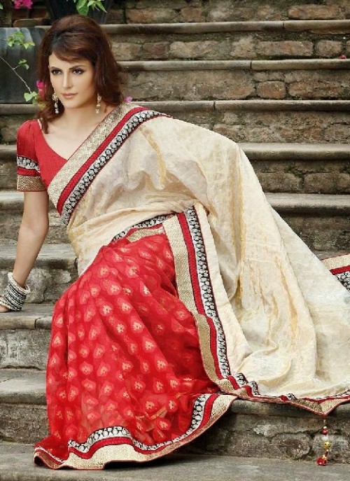 Beautiful-Girls-Women-Wear-Christmas-Exclusive-Saree-Dress-New-Fashion-Red-Suits-Design-2