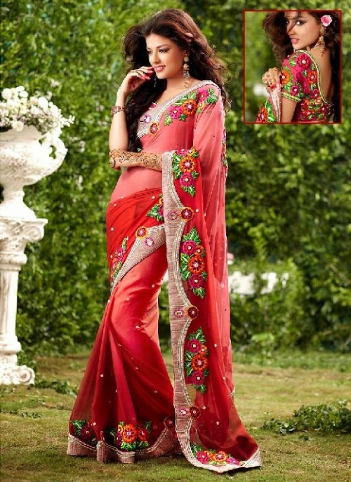 Beautiful-Girls-Women-Wear-Christmas-Exclusive-Saree-Dress-New-Fashion-Red-Suits-Design-3