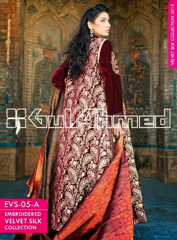 Mens-Women-Wear-Beautiful-Embroidered-Silk-Velvet-Long-Coats-by-Gul-Ahmed-New-Fashion-10