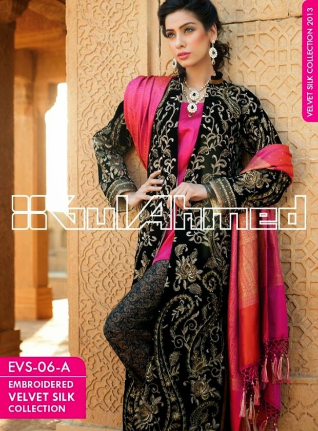 Mens-Women-Wear-Beautiful-Embroidered-Silk-Velvet-Long-Coats-by-Gul-Ahmed-New-Fashion-11