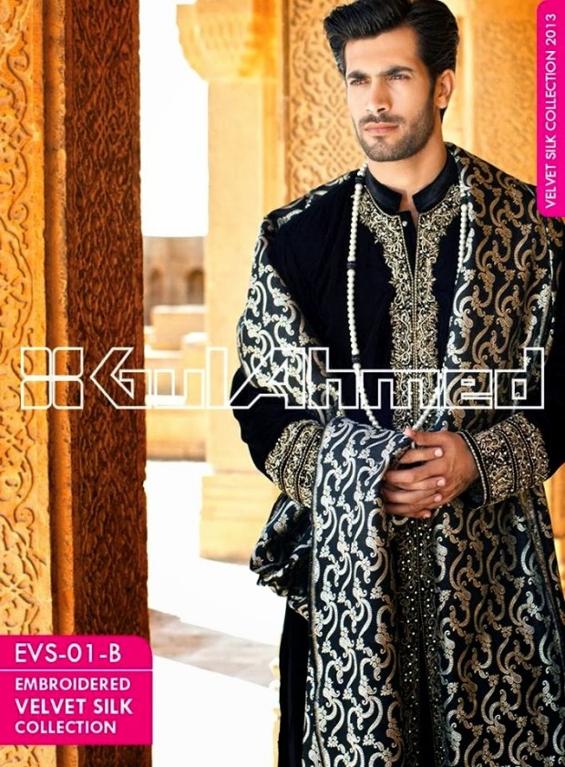 Mens-Women-Wear-Beautiful-Embroidered-Silk-Velvet-Long-Coats-by-Gul-Ahmed-New-Fashion-14