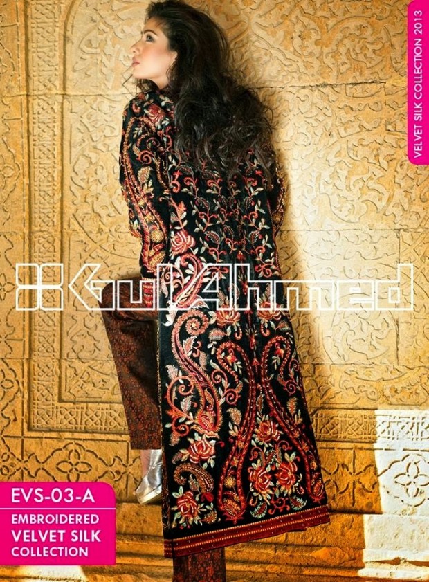 Mens-Women-Wear-Beautiful-Embroidered-Silk-Velvet-Long-Coats-by-Gul-Ahmed-New-Fashion-2