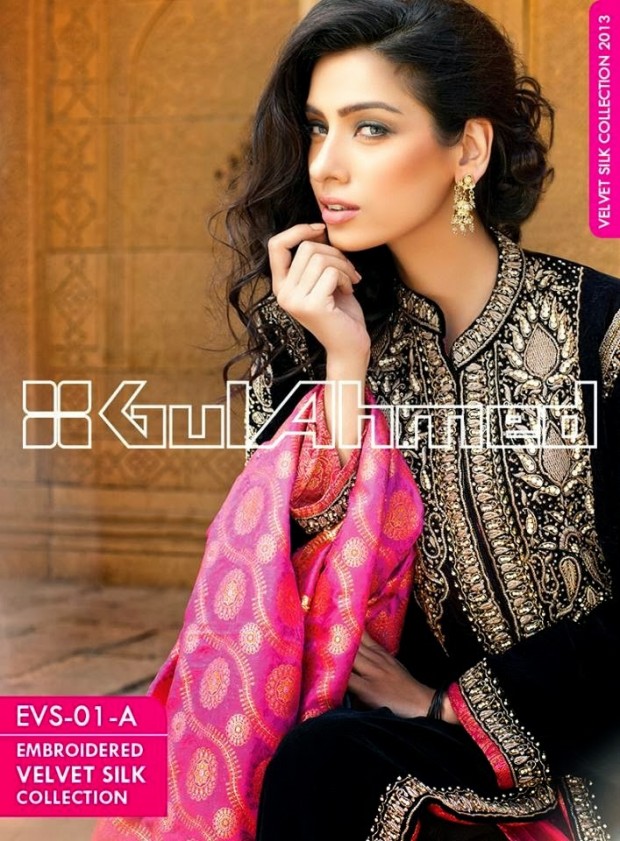 Mens-Women-Wear-Beautiful-Embroidered-Silk-Velvet-Long-Coats-by-Gul-Ahmed-New-Fashion-4