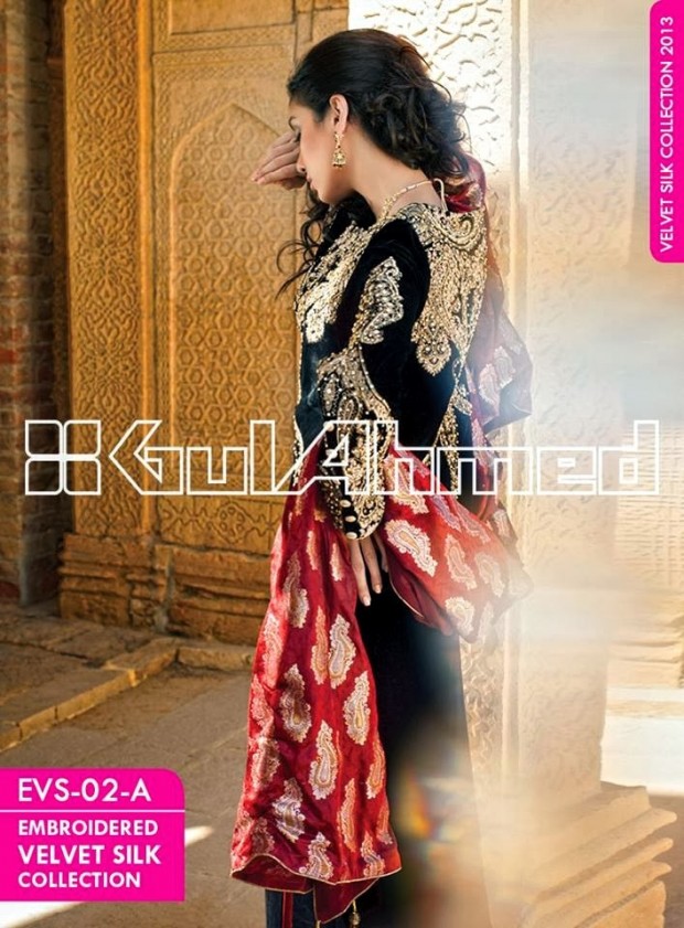 Mens-Women-Wear-Beautiful-Embroidered-Silk-Velvet-Long-Coats-by-Gul-Ahmed-New-Fashion-6