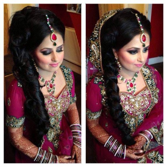 Exclusive Pakistani Indian Hairstyle 2014 For Bridal