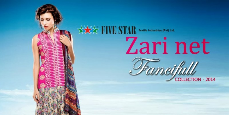 Womens-Girl-Wear-Beautiful-Zari-Net-Fancifull-New-Fashion-Lawn-Dress-by-Five-Star-Textile-