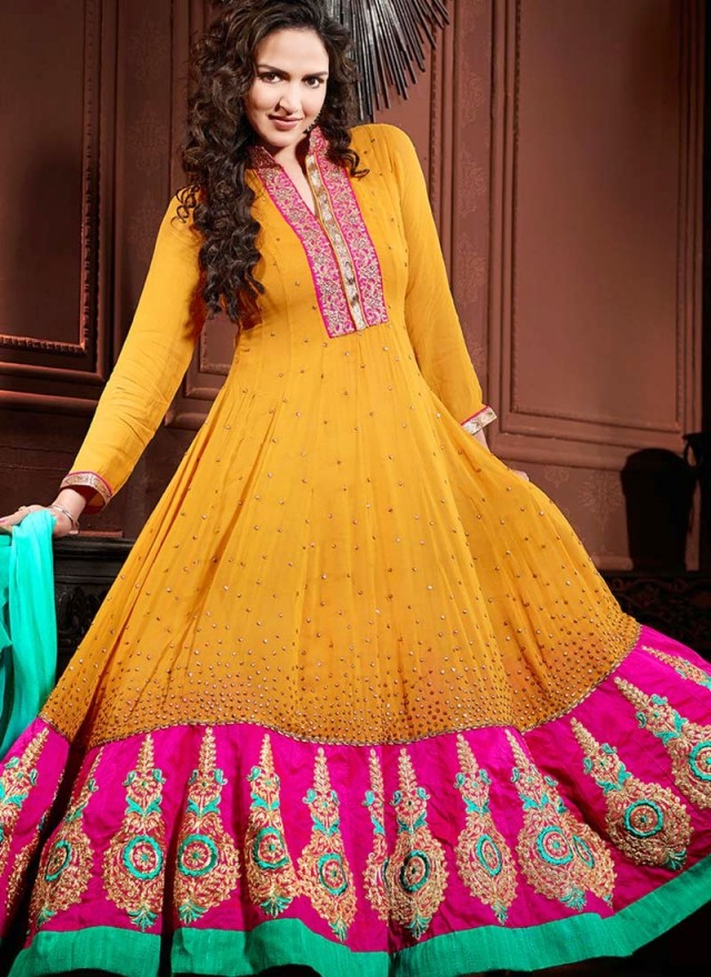Girls-Wear-New-Fashion-Esha-Deol-Anarkali-Frock-Suits-Churidar-Salwar-Kamiz-Dress-1