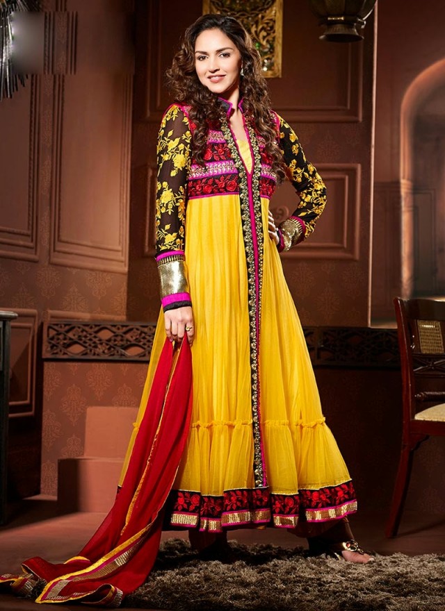 Girls-Wear-New-Fashion-Esha-Deol-Anarkali-Frock-Suits-Churidar-Salwar-Kamiz-Dress-11