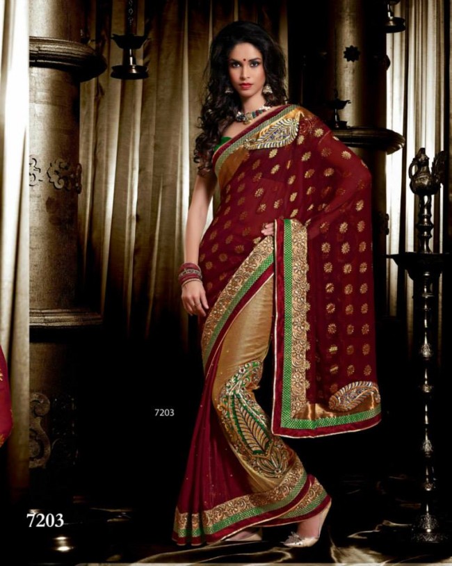 Wedding-Bridals-Indian-Printed-Colorful-Garnet-Red-Sarees-New-Fashion-Sari-Dress-for-Girls-Women-1