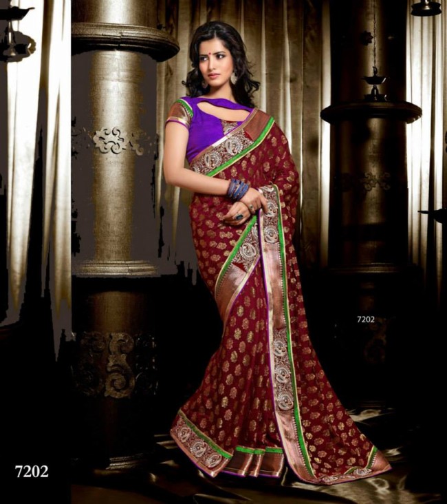 Wedding-Bridals-Indian-Printed-Colorful-Garnet-Red-Sarees-New-Fashion-Sari-Dress-for-Girls-Women-15