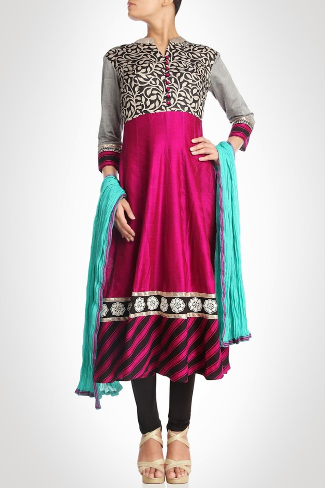 Anarkali-Churidar-Shalwar-Kamiz-New-Fashion-Style-Frock-Suits-by-Designer-Debashri-Samanta-