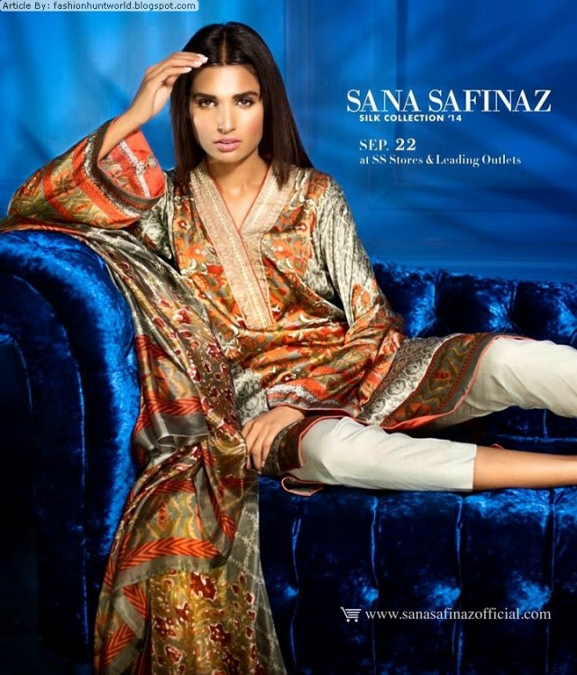 Women-Girls-Wear-Beautiful-Mid-Summer-Spring-Silk-New-Fashion-Dress-by-Sana-Safinaz-6