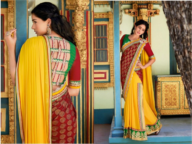 Womens-Girls-Wear-Indian-Festive-Stylish-Classy-Sari-New-Fashion-Blouse-Sarees-3