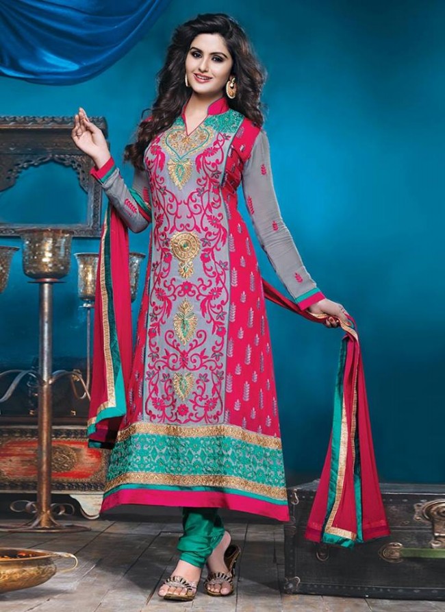 Anarkali Georgette Churidar Salwar-Kameez Suits New Fashion Dress for Girls-Women by Cbazaar-3