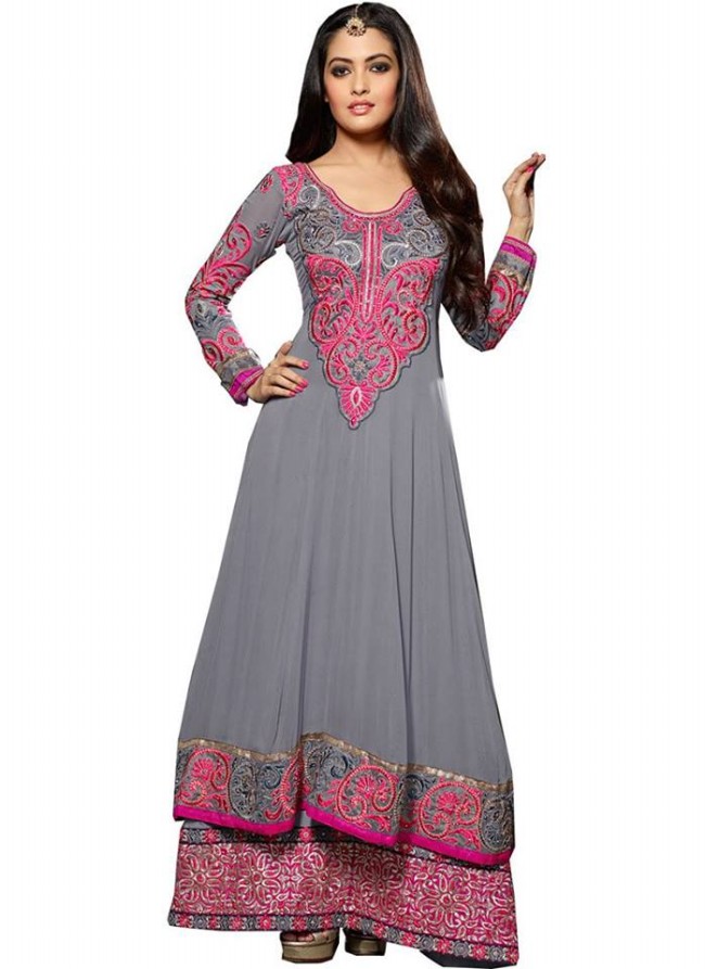 Anarkali Georgette Churidar Salwar-Kameez Suits New Fashion Dress for Girls-Women by Cbazaar-