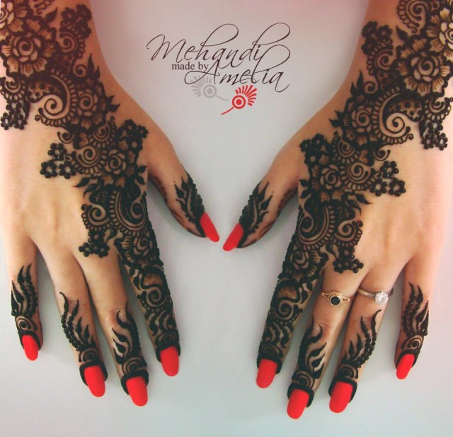 Latest Wedding-Bridal New Best Mehndi Designs for Girls Feet-Hand Mehendi Styles-8