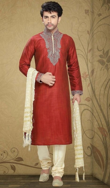 Fancy Men’s Wear Embroidered Kurta-Pajama-Shalwar-Kameez Design by Kaneesha-