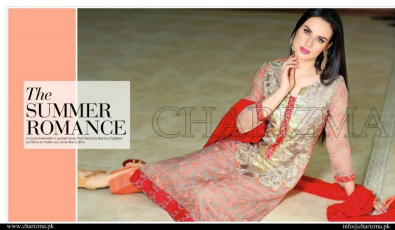 Charizma Luxury Chiffon Eid Wear Fancy Dress for Girls-Women-