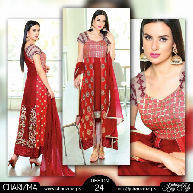 Charizma Luxury Chiffon Eid Wear Fancy Dress for Girls-Women-12