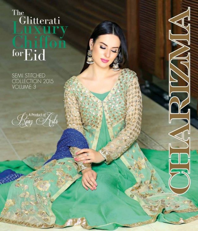 Charizma Luxury Chiffon Eid Wear Fancy Dress for Girls-Women-13