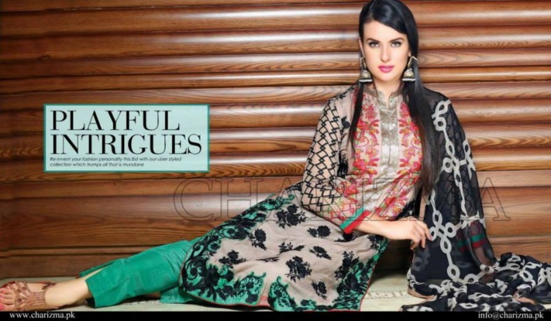 Charizma Luxury Chiffon Eid Wear Fancy Dress for Girls-Women-4