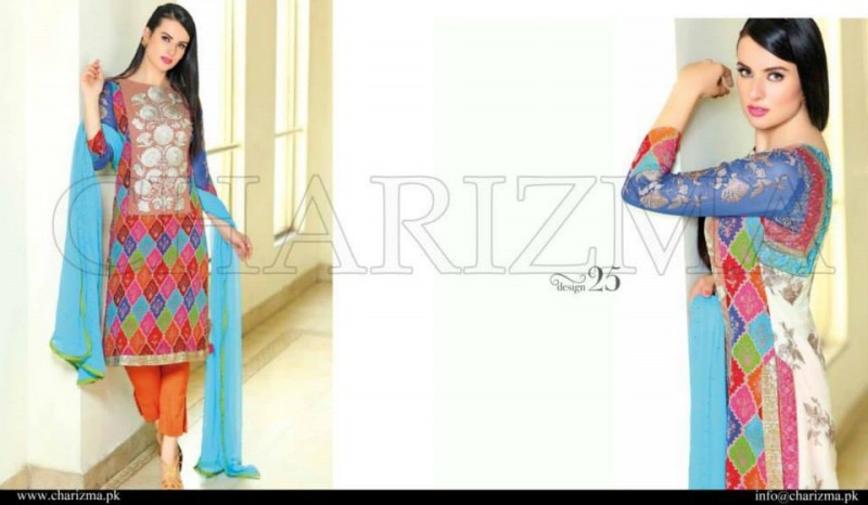 Charizma Luxury Chiffon Eid Wear Fancy Dress for Girls-Women-5