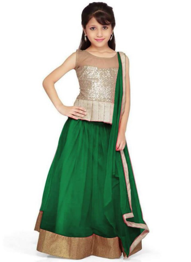 Kids-Child-Baby Girls Wear Lehenga-Choli-Sharara Dress Design Catalogue for Eid Festive-2