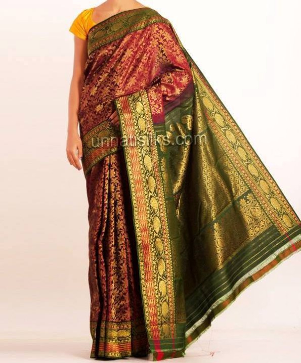 New Fashion Dress Designer Unnatisilks Traditional Silk Sarees-Sari Designs-