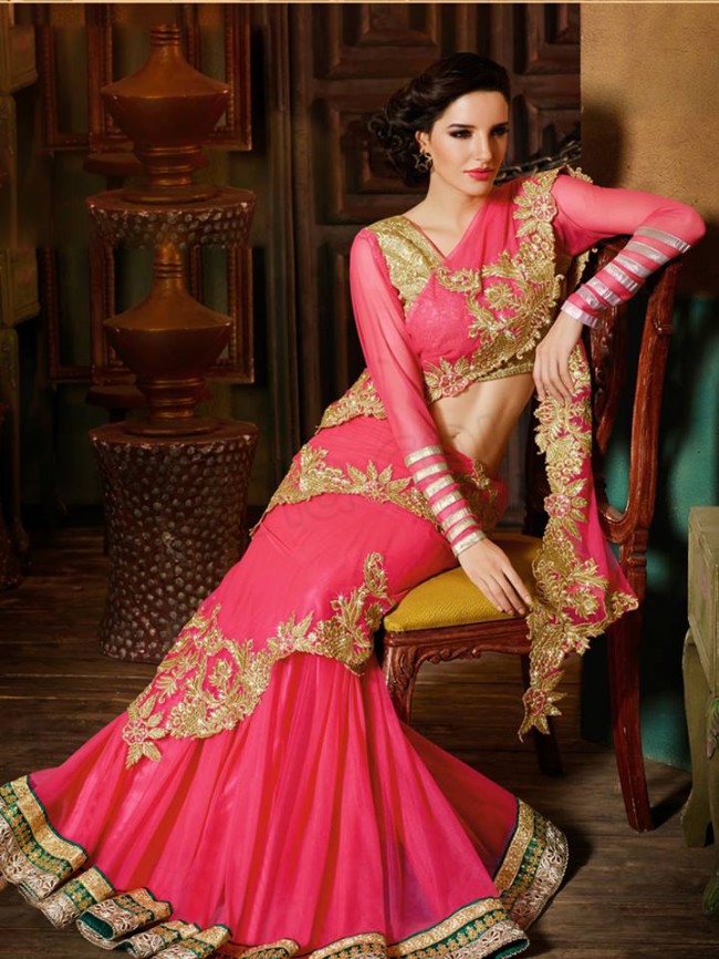 New Fashionable Lehnga Choli-Sharara Winter Indian Wedding-Bridal Dress By Natasha Couture-5