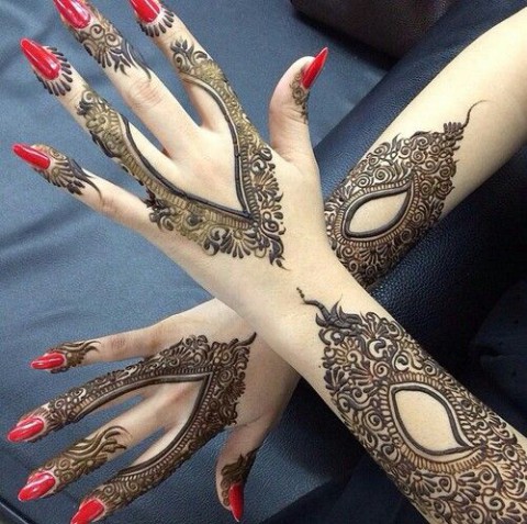 New Stylish Wedding-Bridal Arabic Henna Mehndi Designs Images for Brides-Dulhan Hands-Feet-8